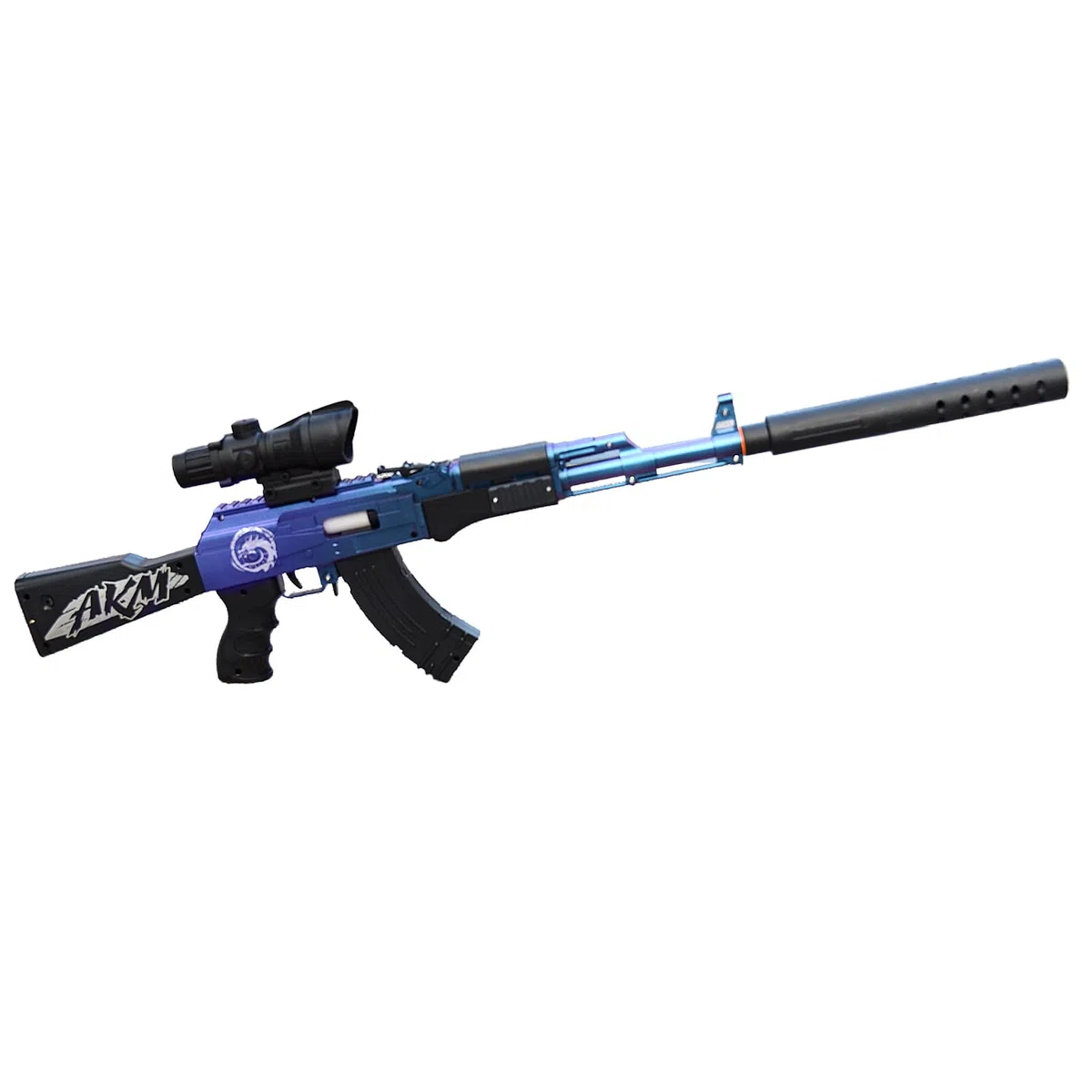 AKM Lanciatore di bossoli Pistola giocattolo Soft-Head per bambini | Modellismo smontabile | Include 5 munizioni Soft-Head | Revolver giocattolo sicuro con design realistico (viola)
