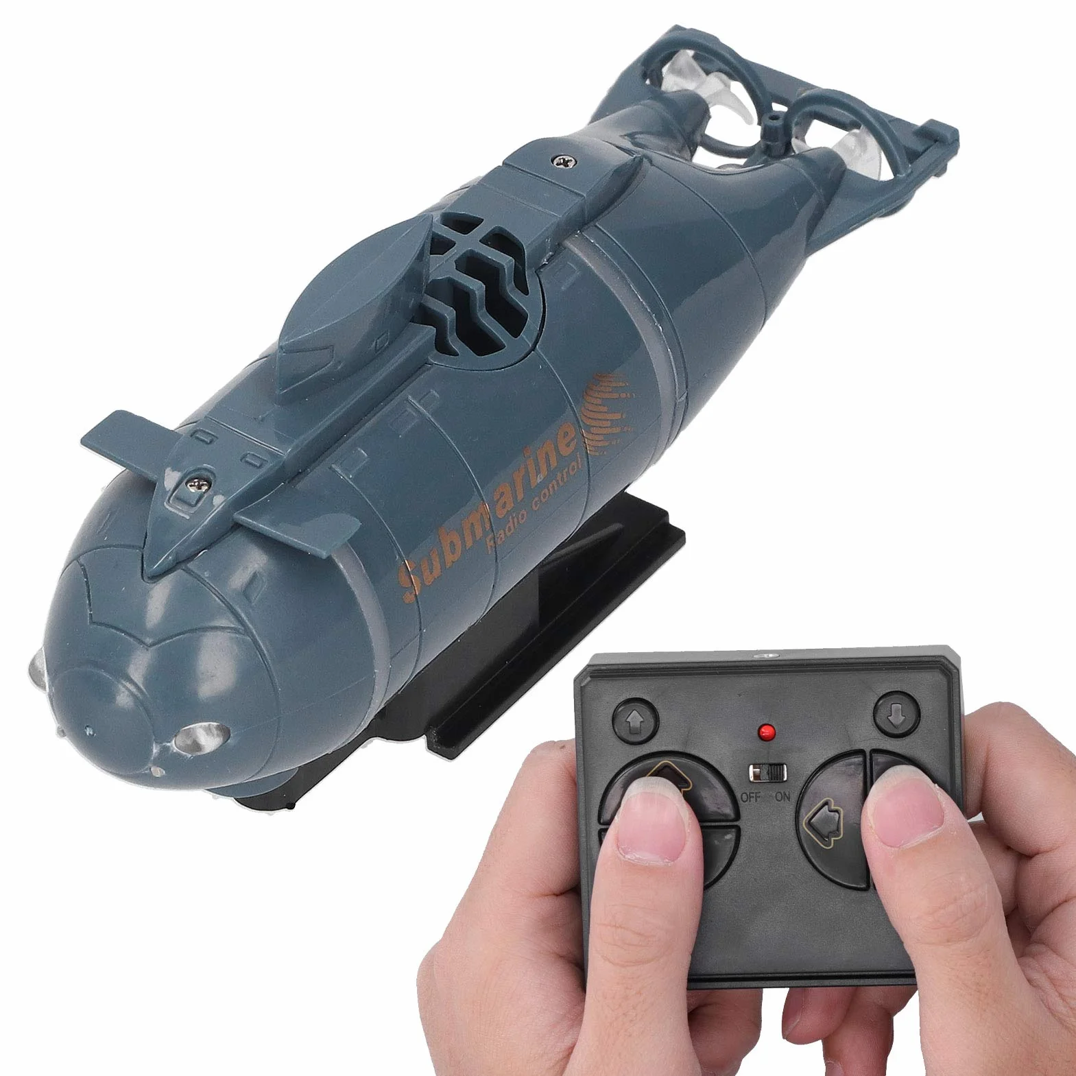 Drfeify Mini Sottomarino Elettrico, 2.4G Wireless 6 Canali RC Sottomarino Impermeabile Mini Barca da Immersione Elettrica Giocattolo per Bambini(Blu)