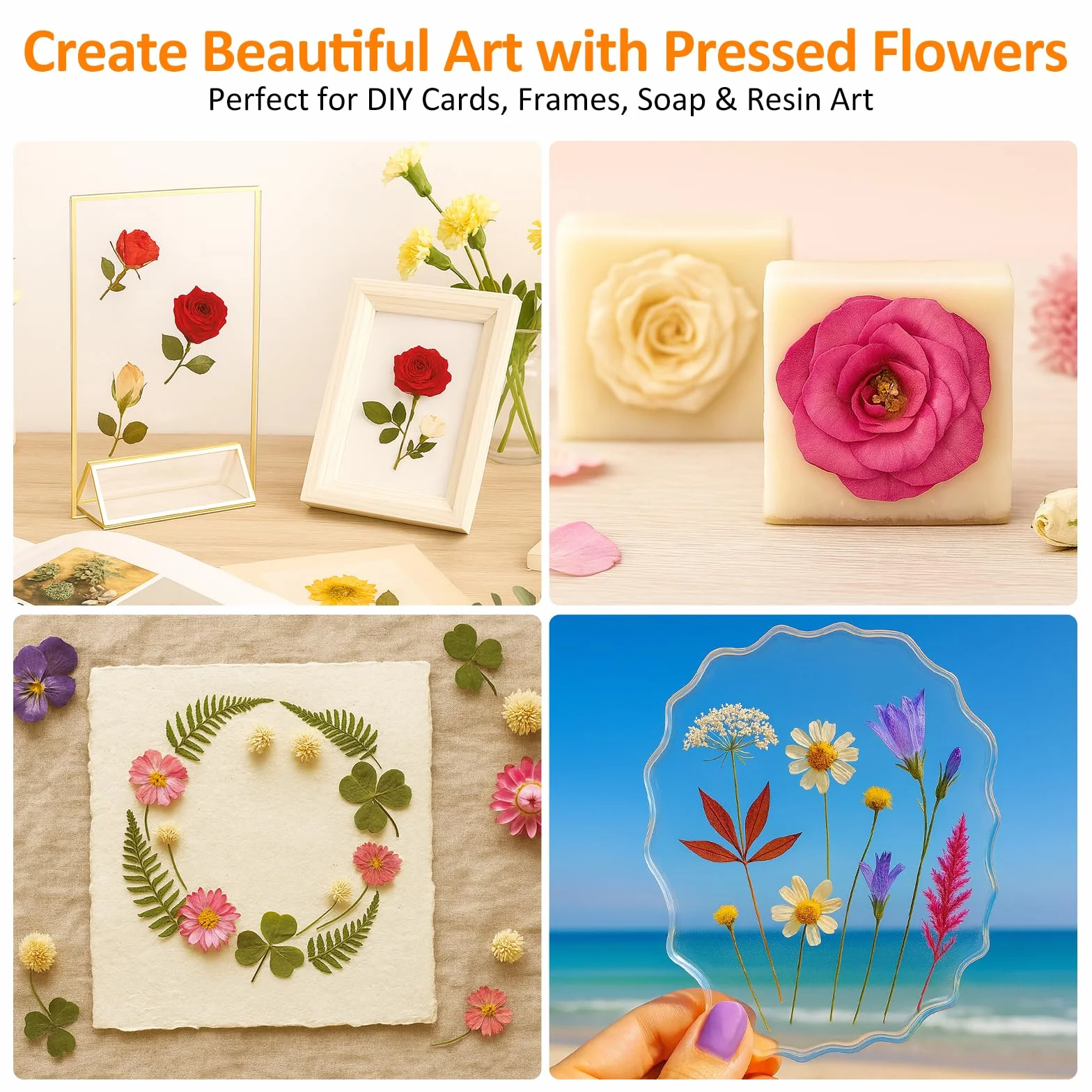 Kit di pressa per fiori in legno per piante - 27,5 x 27,5 cm - Kit fai da te per pressare e asciugare fiori e piante - Riutilizzabile - Per adulti e bambini - Per gli amanti della