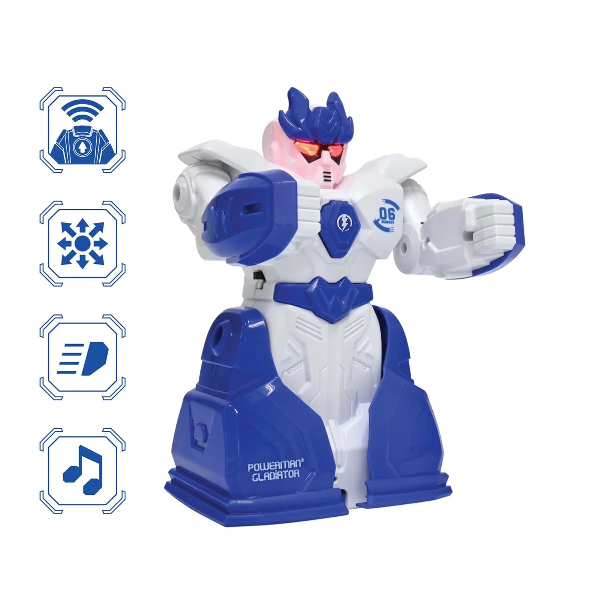 Lexibook, Powerman Gladiators, Robot da Combattimento telecomandati, modalità di Combattimento a duello, 5 Colpi Prima del K.O., Effetti sonori e Luminosi, Blu/Rosso, ROBDUOLXB