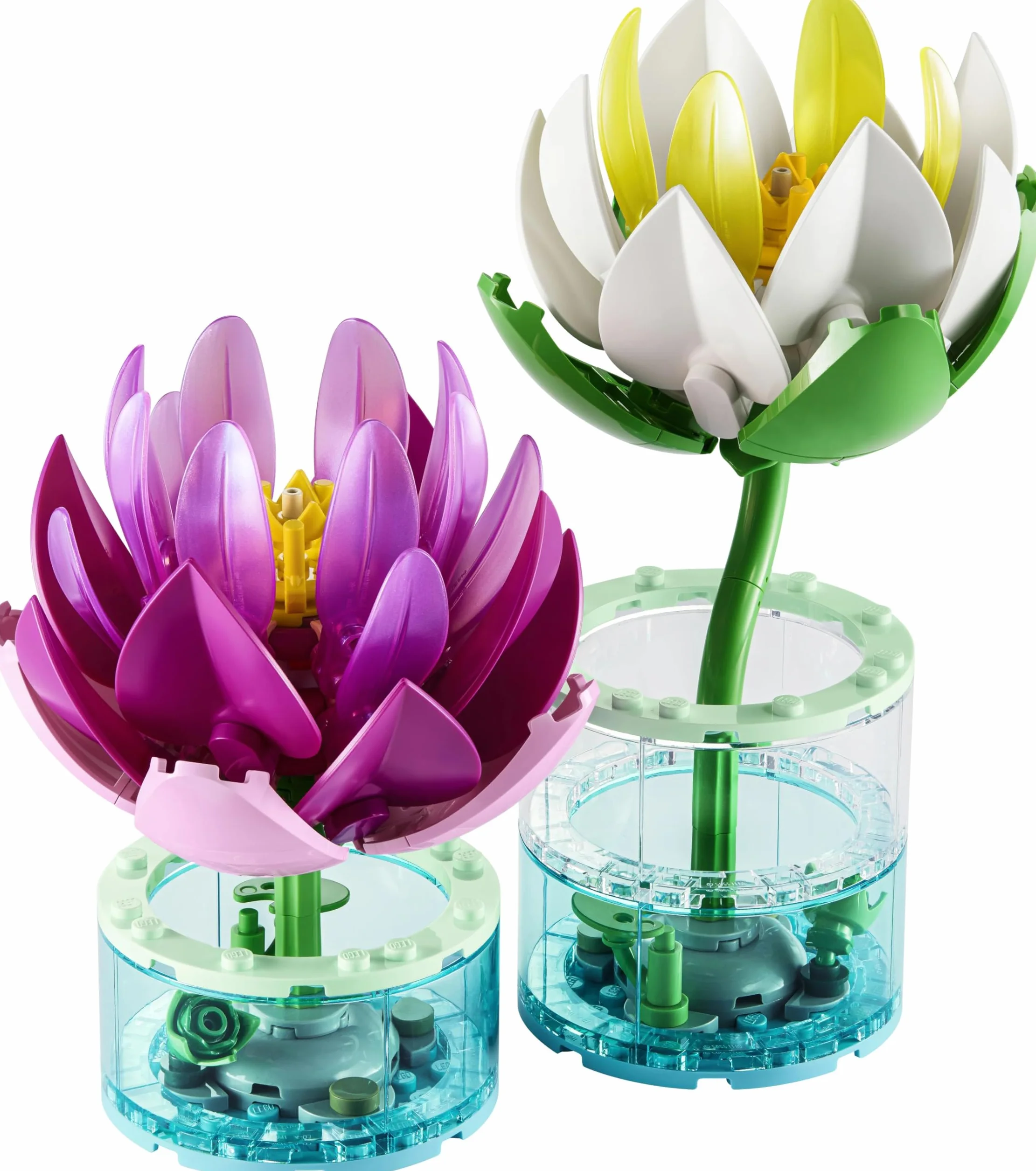 LEGO Botanicals Ninfee - Set di Piante Artificiali con Fiori Finti in 2 Vasi Trasparenti - Decorazione per Camera da Letto Fai da Te - Regalo per Bambine e Bambini da 9 Anni in su e per Adulti - 11511
