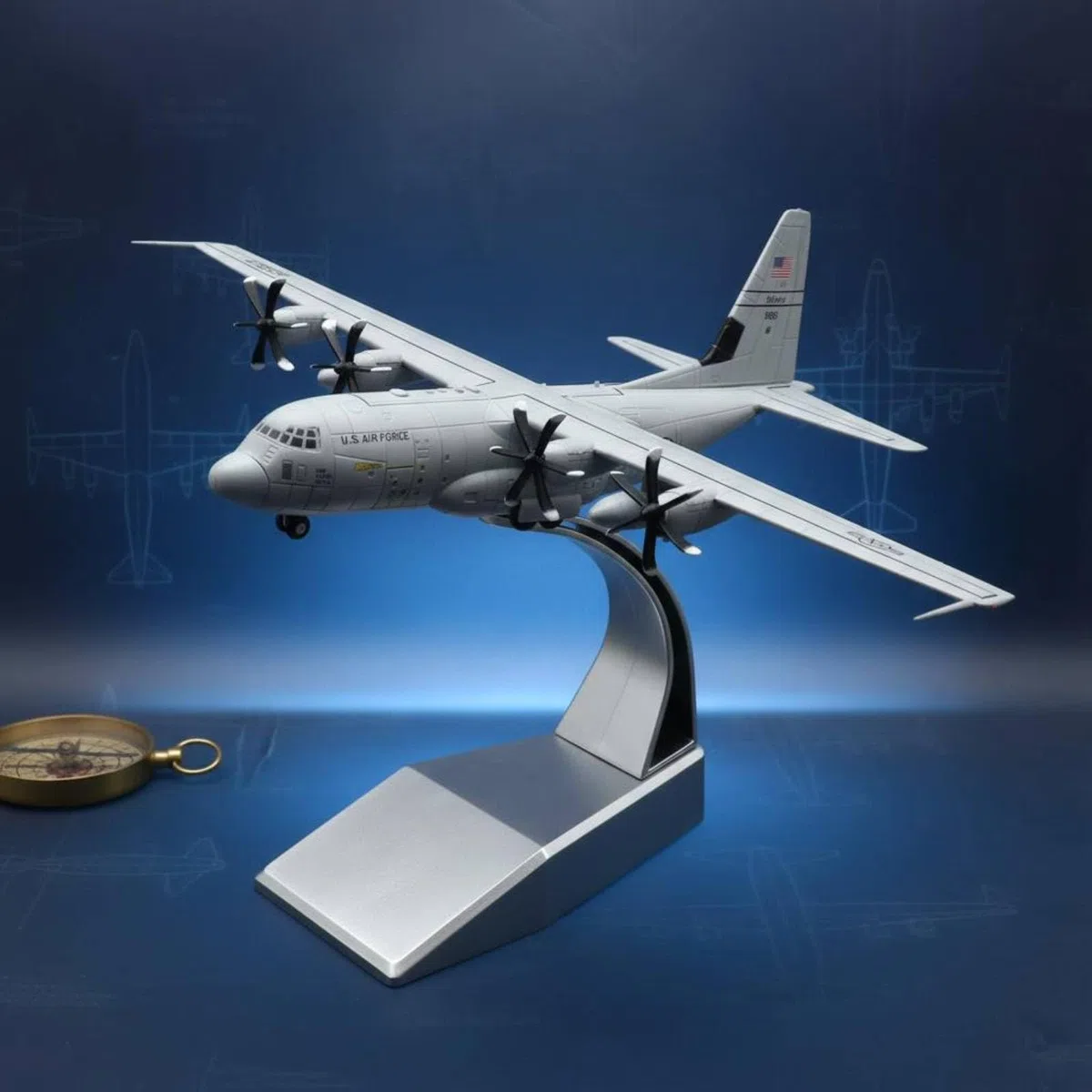 Qianly Modellino C-130J Super Aereo da Trasporto Tattico Statico modellino130J 1:200 Regalo Perfetto Modello Giant:200 per Appassionati di Aviazione