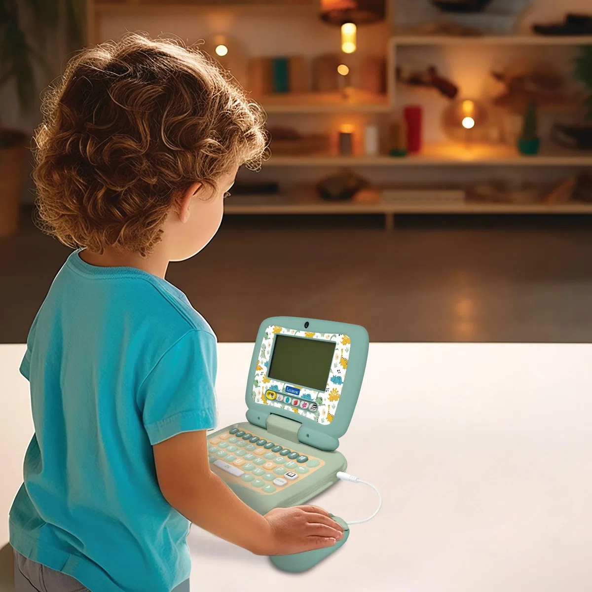 Lexibook, Computer Portatile educativo bilingue INGLEI/Francese Dinosauro, 40 attività educative, JC398DINOi1