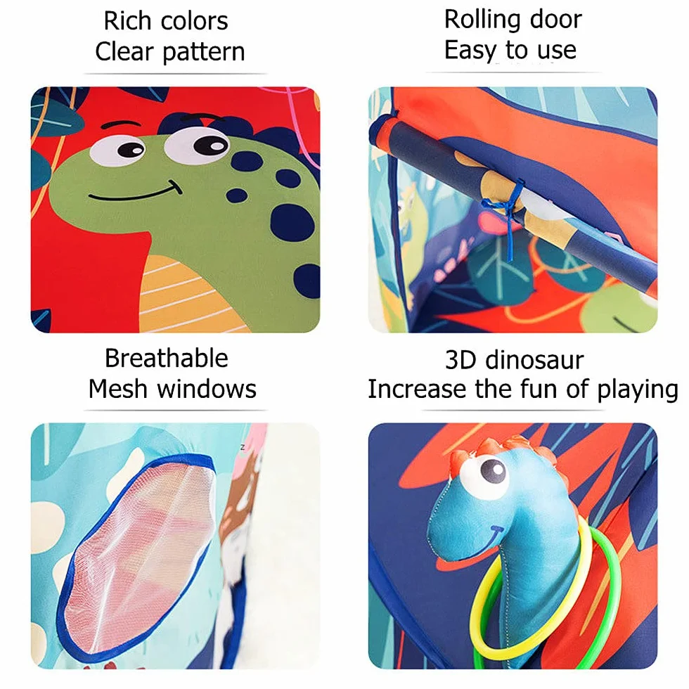 tenda da gioco per bambini,capanna con drago, casetta per interni e esterni, con borsa per il trasporto (con anello in plastica)