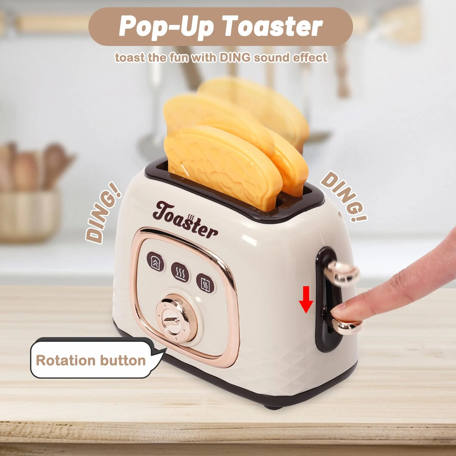 Accessori Cucina Bambini, Set di Elettrodomestici da Cucina Giocattolo per Bambini, Macchina da Caffè, Frullatore, Mixer, Tostapane con Luci e Suoni, Gioco di Ruolo Regalo per Ragazzi e Ragazze 3+Anni