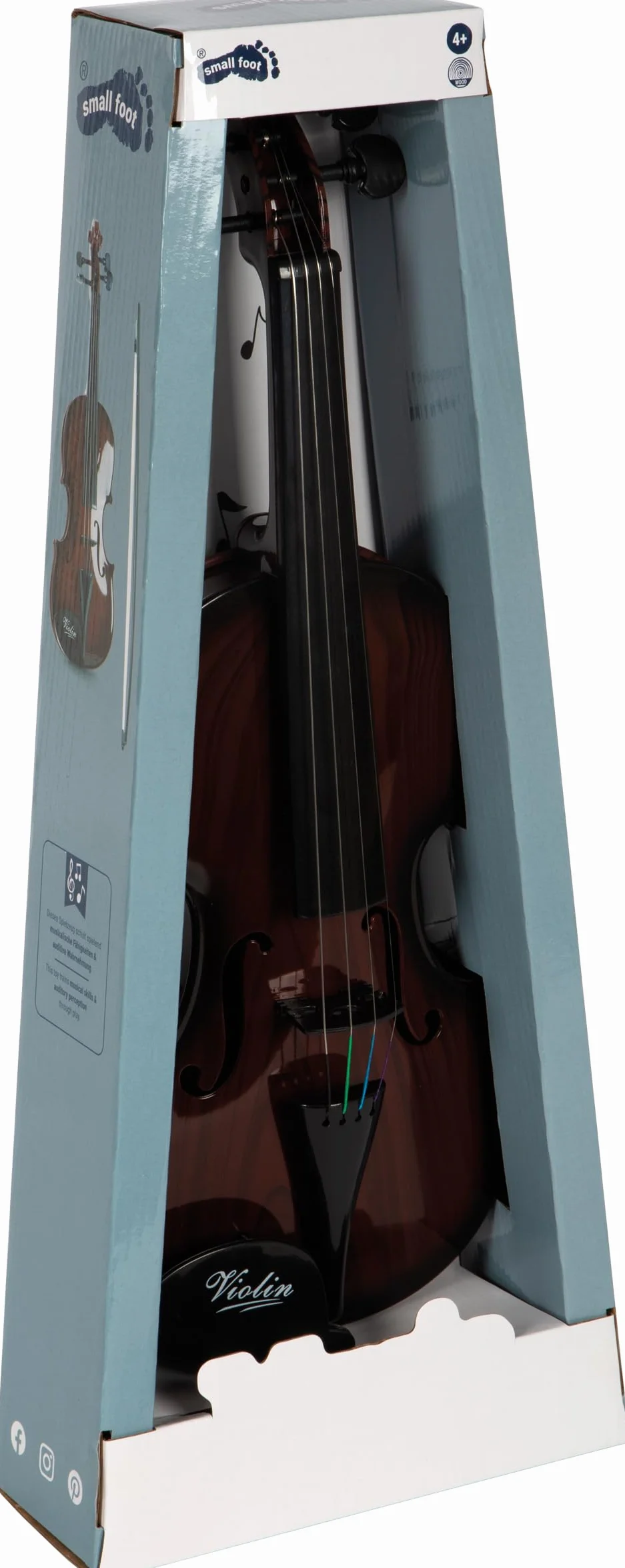 7027 Violino "Classico" small foot in plastica, con ottica in legno, incl. archetto nero, a partire da 4 anni