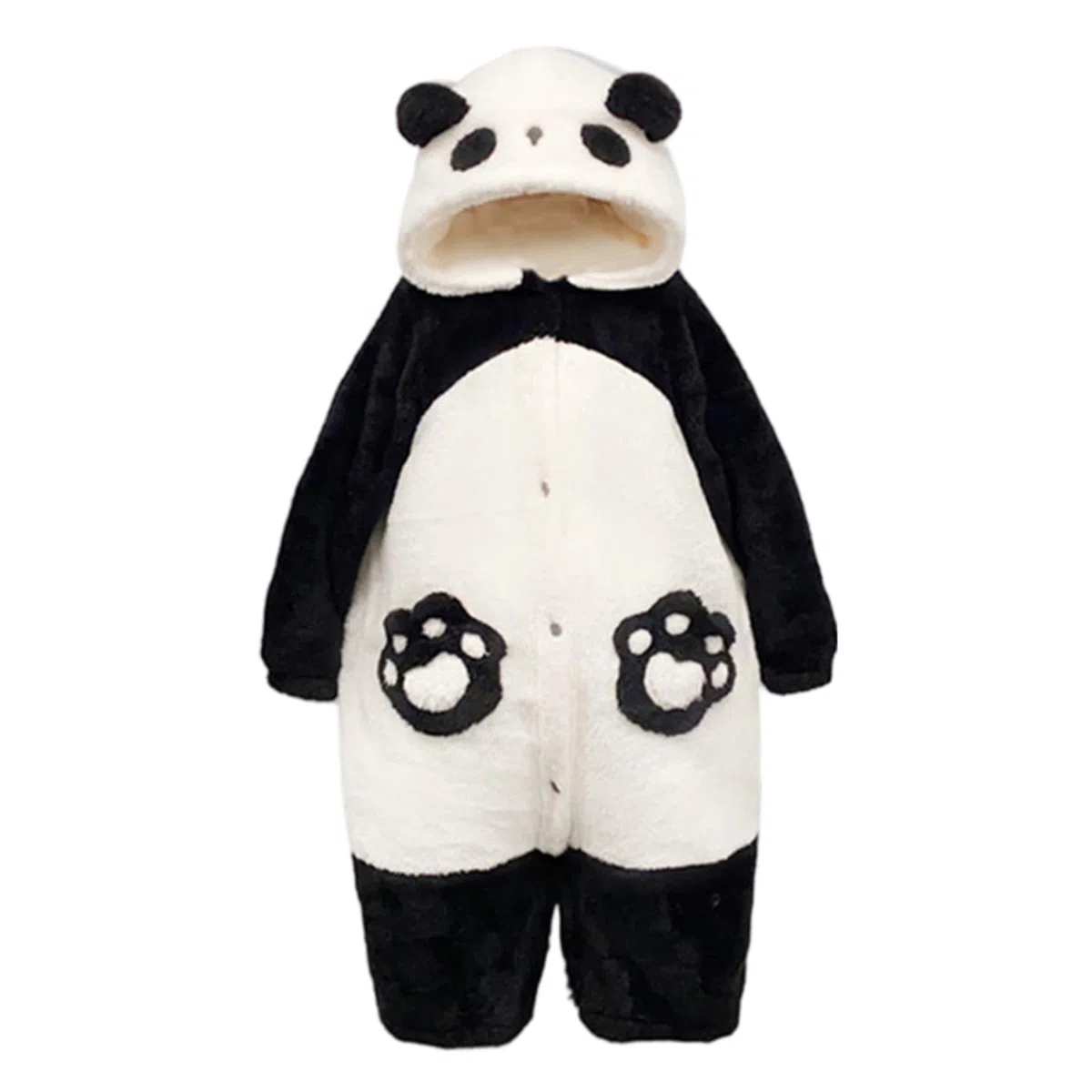Pigiama Panda Simpatico Costume da Panda in Peluche con Cappuccio Pigiama Invernale Caldo Oversize per Donna Uomo, Senza Pantaloni