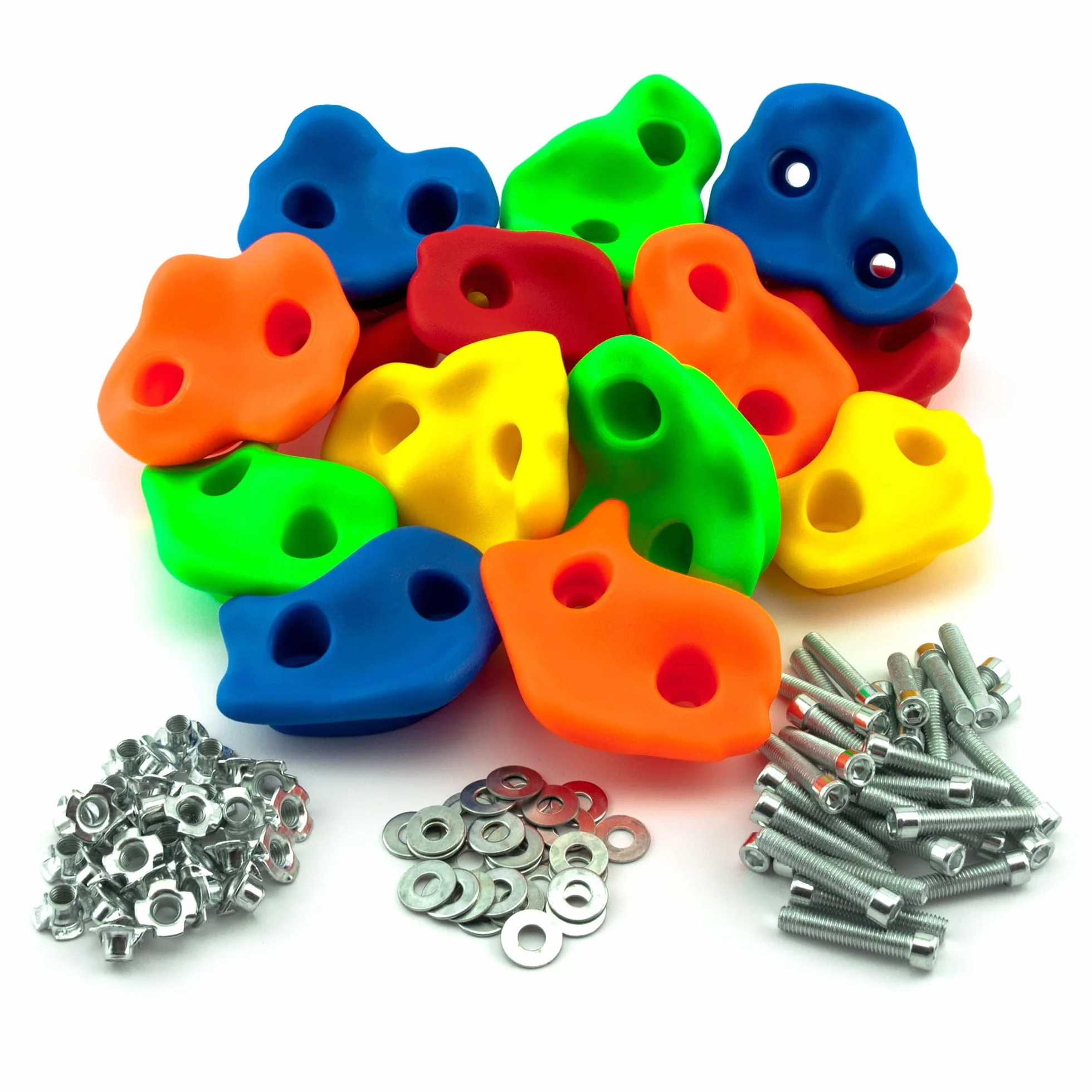 GO!elements Prese Arrampicata per bambini set da esterno incl. materiale di fissaggio | pietre per arrampicata indoor per parete d'arrampicata | boulder colorati per torre gioco con viti 15/20/25/30er
