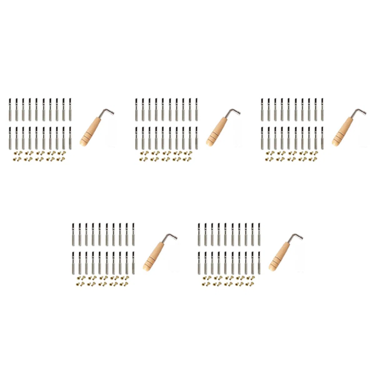 VENEKA 100 Pezzi Chiodi per Sintonizzazione E 100 Pezzi Rivetti, con Chiave per Accordatura Un Forma di L, per Strumento Un Corde Musicale Arpa Piccola Arpa Lira