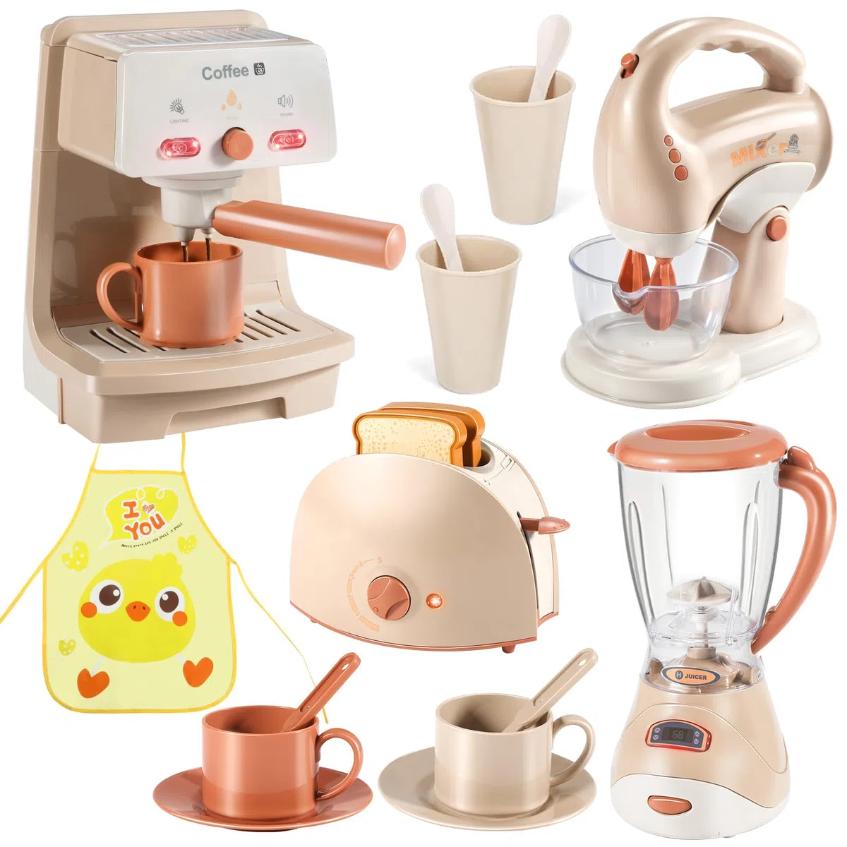Cucina giocattolo per bambini con macchina del caffe e accessori, utensili e giochi per bambini 3 anni, regalo perfetto bambina e bambino 3 4 5 6 7 8 anni