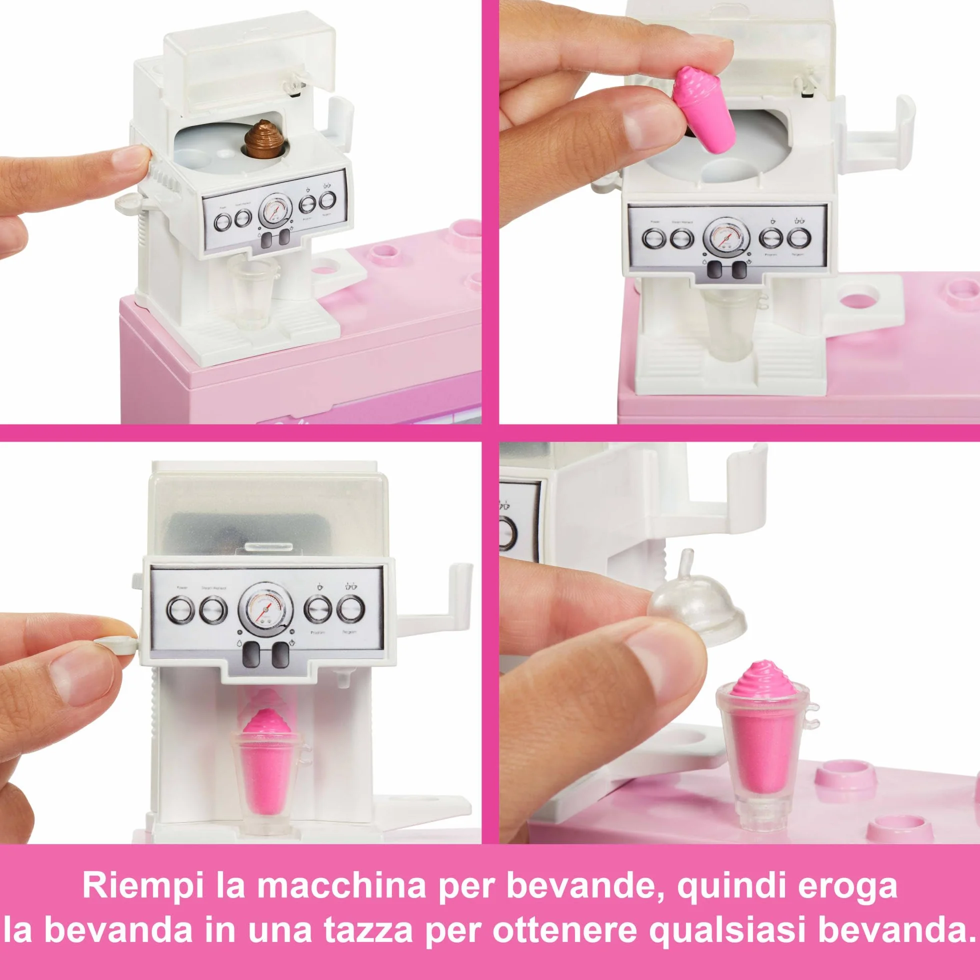 Barbie - Caffetteria, playset con bambola barista bionda e 12+ accessori a tema inclusi, tra cui macchina per caffè e frullati, tazze e cibo, giocattolo per bambini, 3+ anni, HXN94