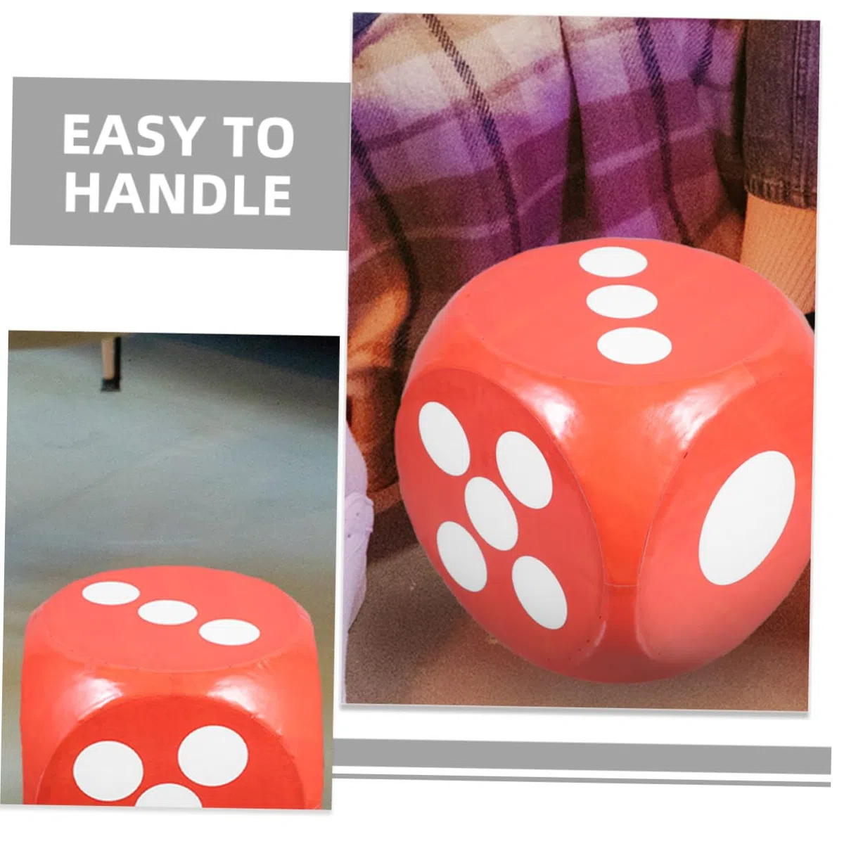 Dadi di Schiuma Giganti Rossi per Giochi di Società e Lotterie, Dado Sovradimensionato Leggero e Sicuro per Bambini, Accessorio Didattico per Abilità Matematiche e Feste, 30 Cm,