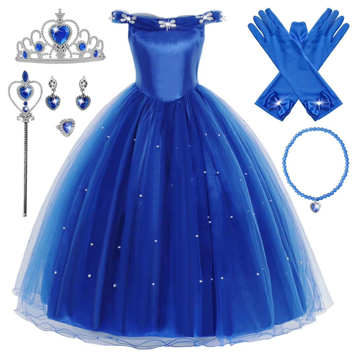 Ragazza Principessa Costume Manicotto a Sbuffo Festa Vestito Costume da per Bambina Halloween Cosplay Carnevale Festa Compleanno Abiti
