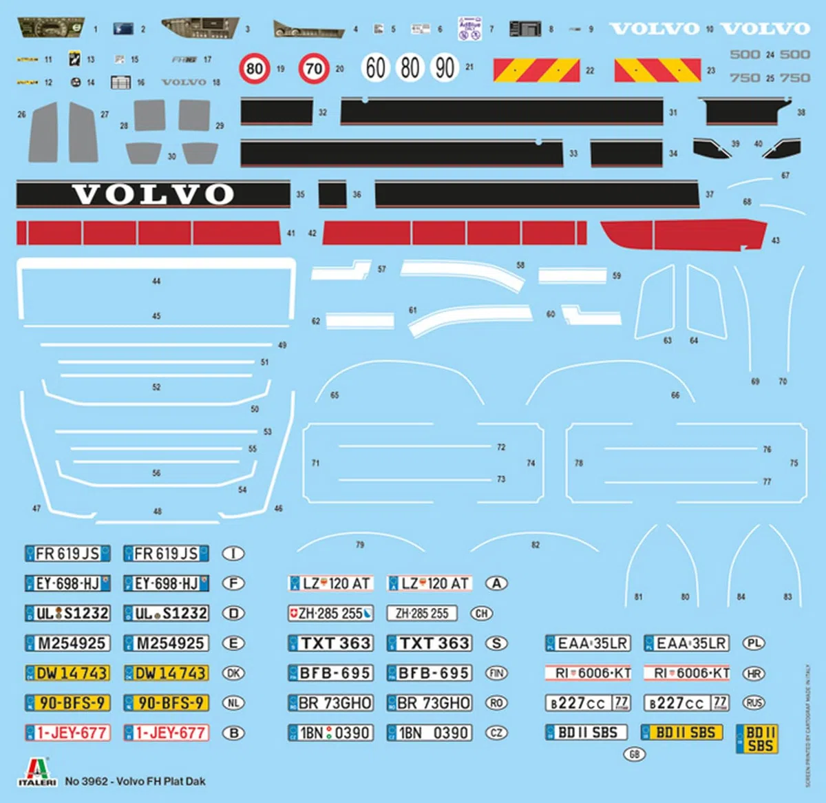 ITALERI 3962 Volvo FH Plat Dak Making, modello del piede, kit 1:24, camion, colore modellato