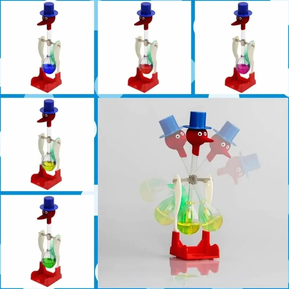 Che Beve Trasparente con Movimento Fluido Perpetuo Equilibrio Bere Uccelli Acquatici Non-Stop Giocattoli Educativi per Bambini,e