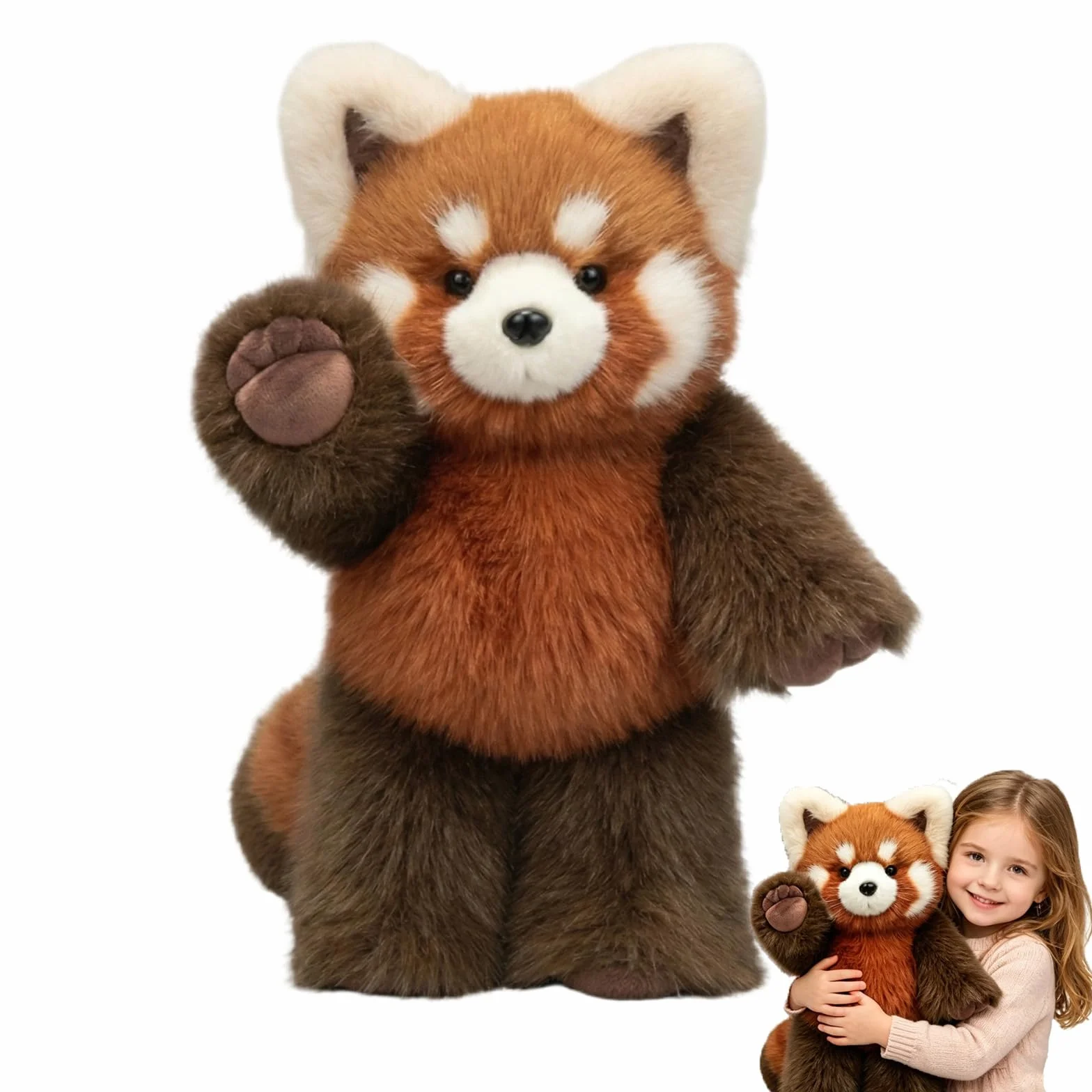 Peluche Panda - Peluche di Animali Rari Morbido - Cuscino da Abbraccio per Dormire, Bambola da Collezione a Forma di Panda in Stile Cartone Animato, Giocattolo per Bambini e Adulti