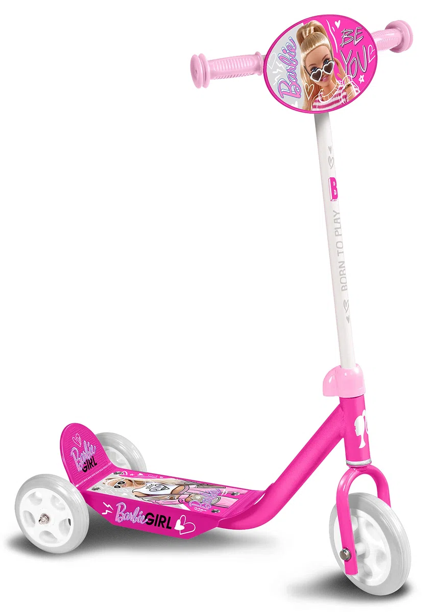 Stamp Monopattino a 3 ruote Barbie, piattaforma larga, PINK