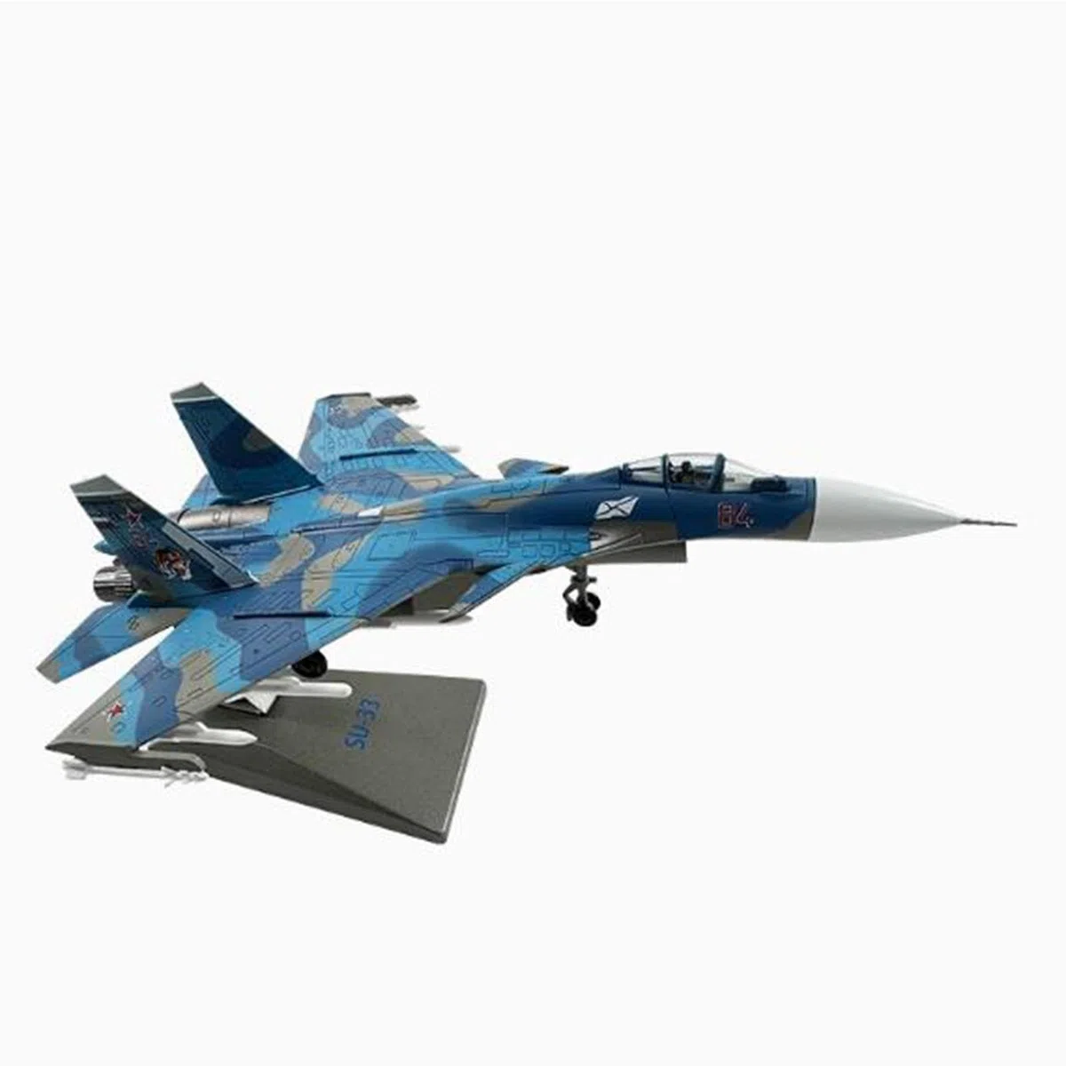 Diecast Alloy Aircraft SU-33 Fighter 1/100 Scala Display Modello da collezione con supporto per la decorazione della stanza Regalo di compleanno Ragazzi