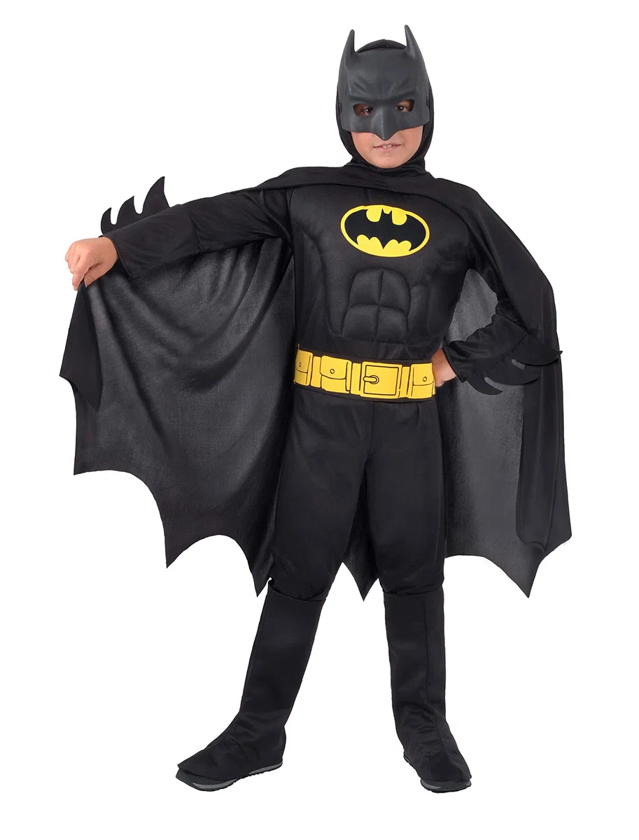 Ciao- Batman costume travestimento bambino originale DC Comics con muscoli imbottiti