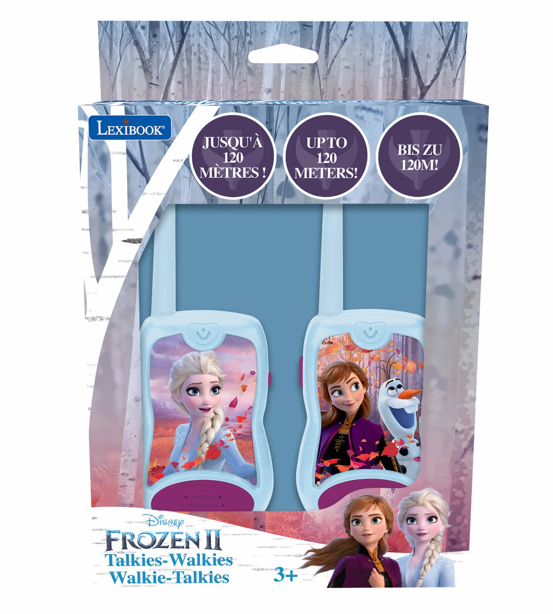 Lexibook, Frozen, Talkie-Walkies 200m, Gioco di Comunicazione per Bambini, Clip Cintura, 2 canali di Comunicazione, a Pile, Blu, TW12FZ