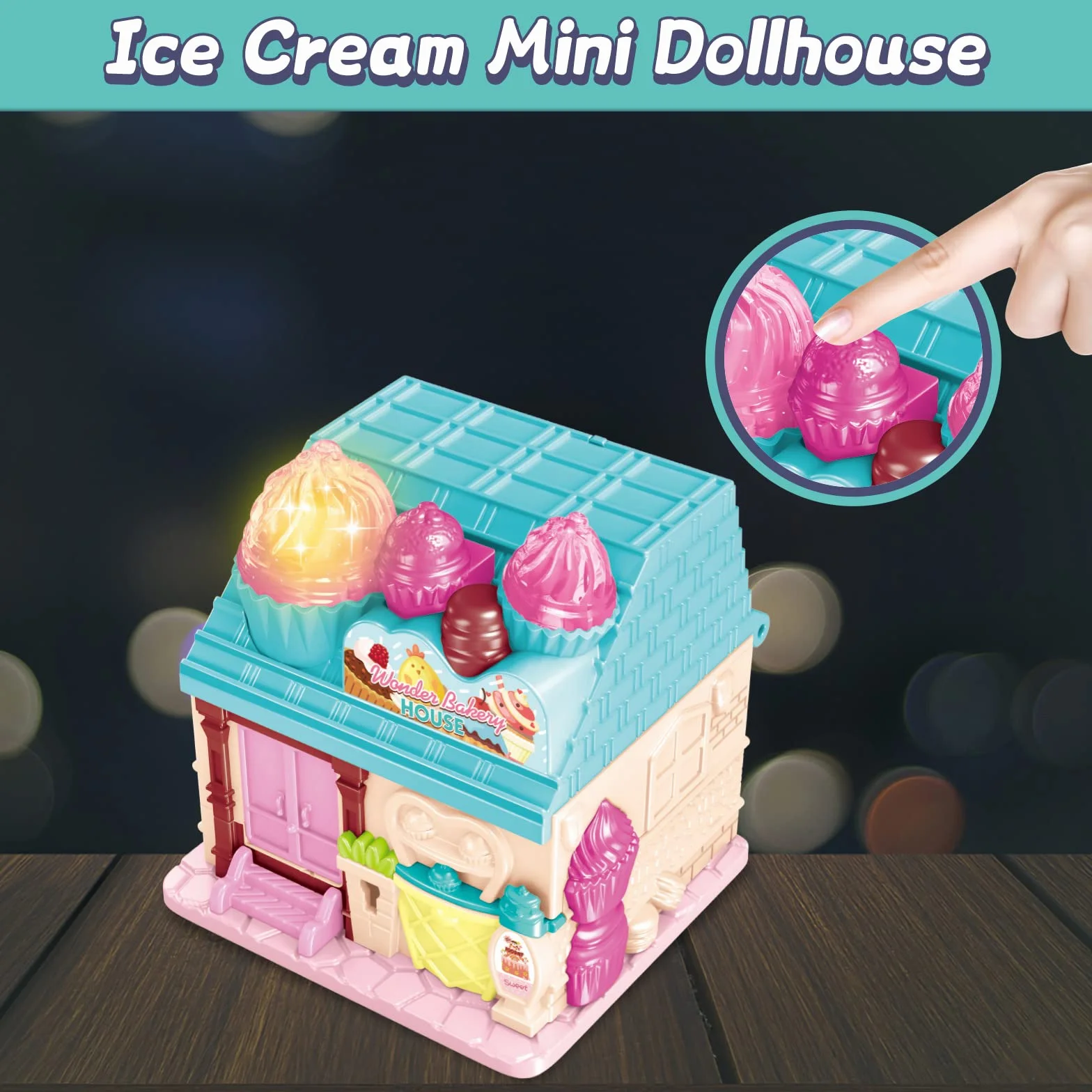 deAO Casa delle Bambole,Casa in Miniatura,Mondo dei Panifici,Mini casa delle Bambole da asporto,Adatto a Partire dai 3 Anni,Regalo di Compleanno di Natale