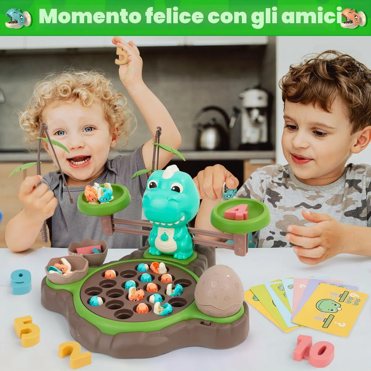 Magnete Multifunzionale Gioco di Pesca con Pesci con 21 Piccoli Dinosauro10 Carte Musica Gioco di pesci Interattivo ed Educativo Bambini 2 3 4 Anni Compleanno Regali di Halloween Ragazzi Ragazze