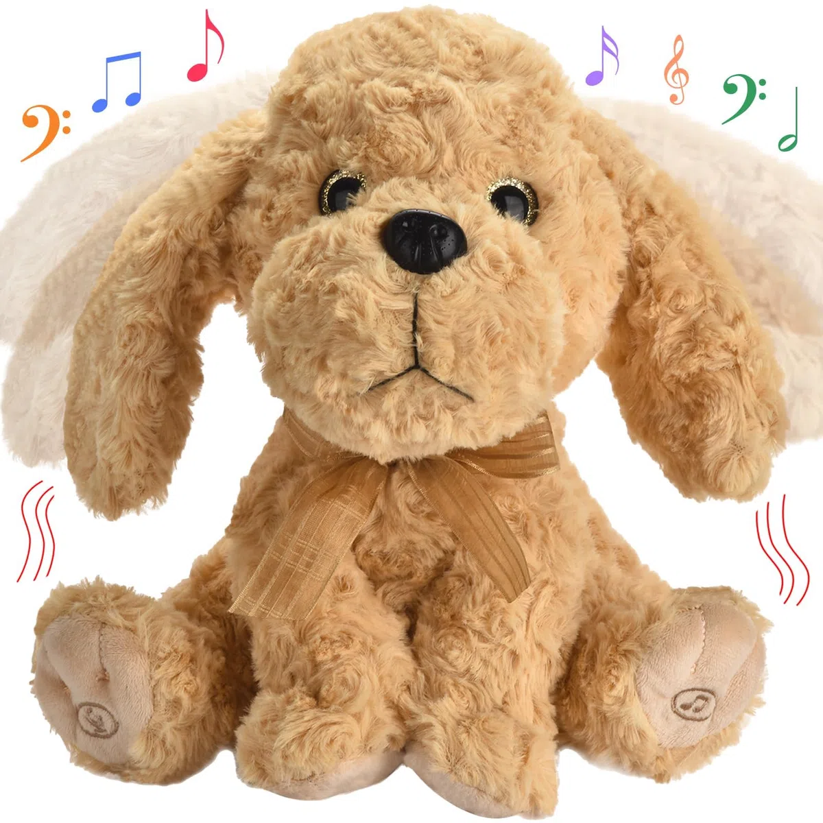 Giocattolo di peluche interattivo che canta, animali di peluche per registrare e ripetere quello che dici, 8 canzoni, movimenti della testa e delle orecchie, compleanno per bambini dai 3 ai