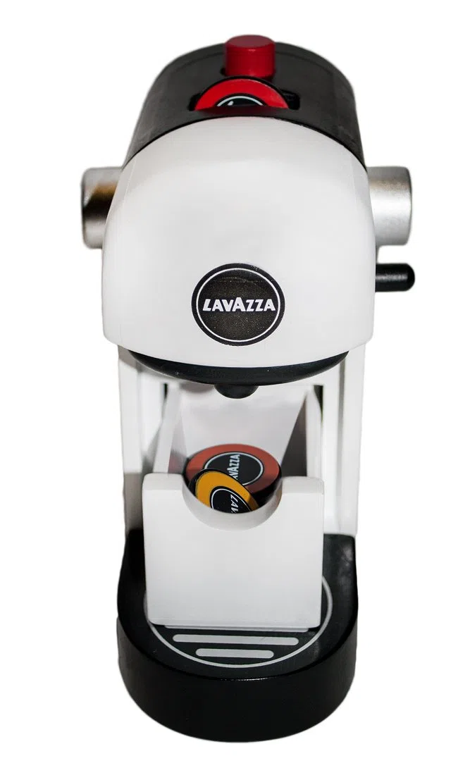 Christian Tanner 0994.1 - Lavazza Macchina da Caffè, Giocattolo per bambini, Legno, Funzione di gioco, Bianco, 8 x 22 x 17 cm