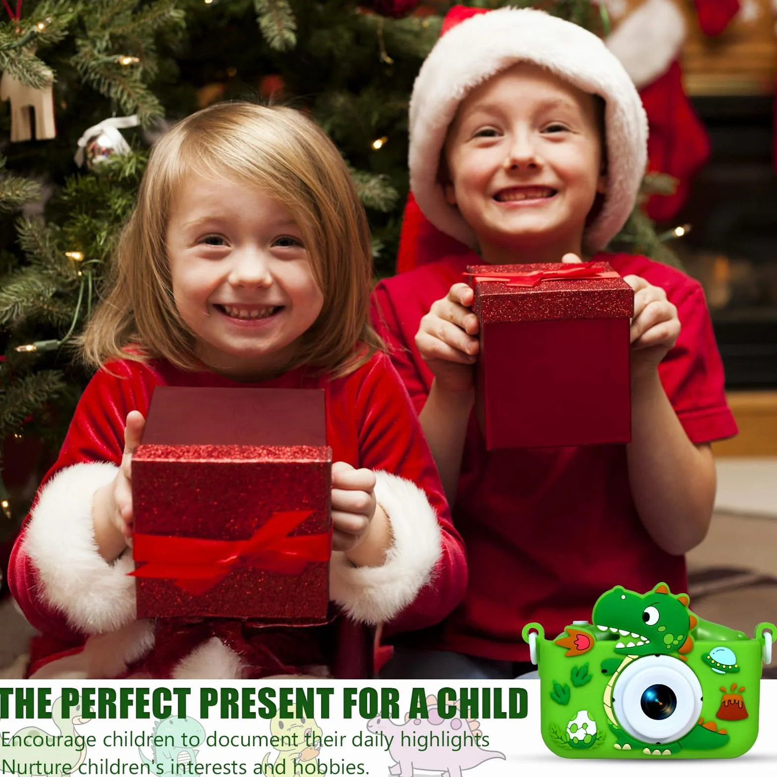 Macchina Fotografica Bambini, 2.0 Pollici Schermo Fotocamera Bambini 1080P HD Fotocamera con 32 GB, Regalo Giocattolo di Natale & Compleanno per Ragazze Ragazzi da 3-12 Anni (Verde)