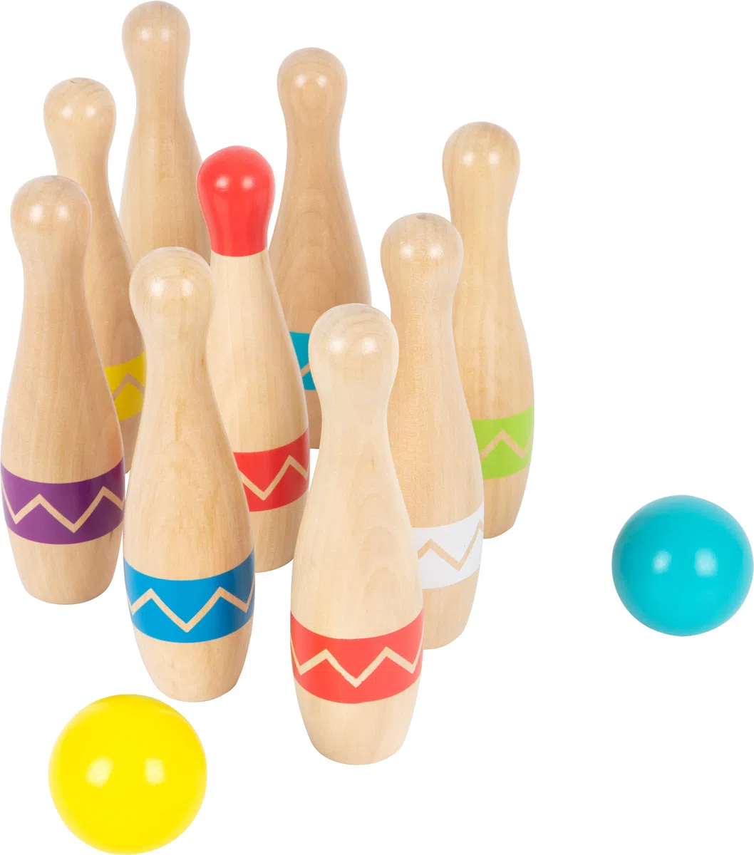 Small Foot Birilli Active in Legno, con Sacchetto, Gioco Indoor e Outdoor per bambni dai 3 Anni, 11912