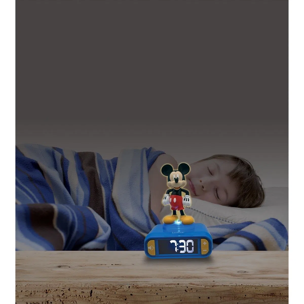 Lexibook, Disney Mickey, Sveglia Notturna Mickey, Suoni e Melodie, Schermo LCD retroilluminato, Luminoso, Snooze, Blu, RL800MCHLXB