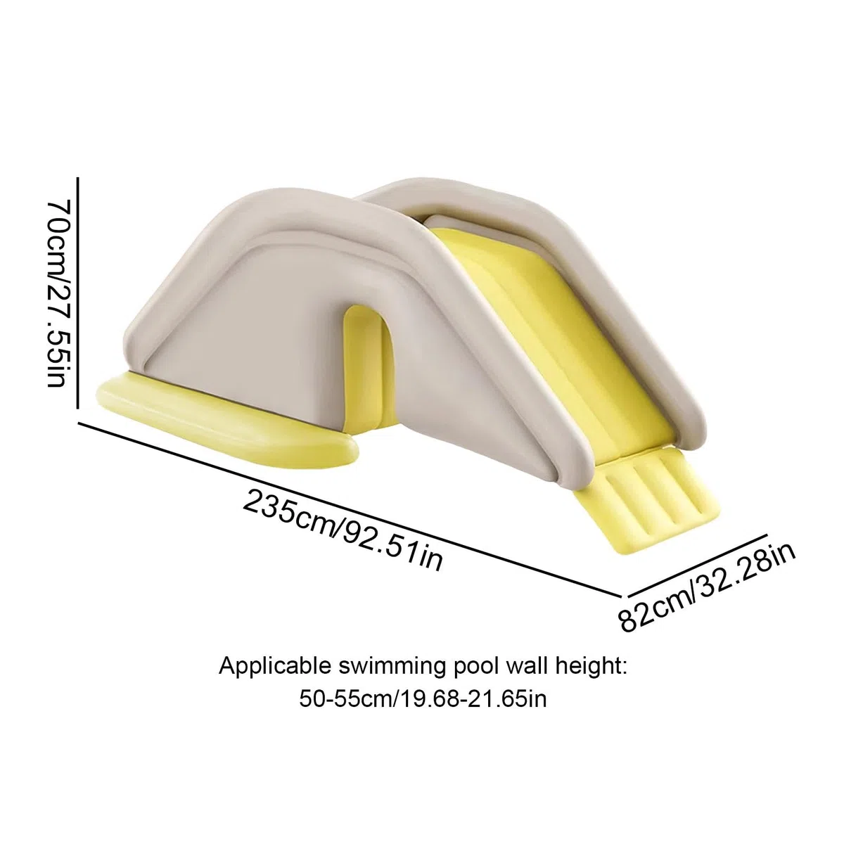 Teksome Scivolo per piscina, Scivolo gonfiabile per piscina | Scivolo per piscina portatile gonfiabile bidirezionale in PVC stabile | Centro giochi all'aperto, attrezzature per piscine divertenti per