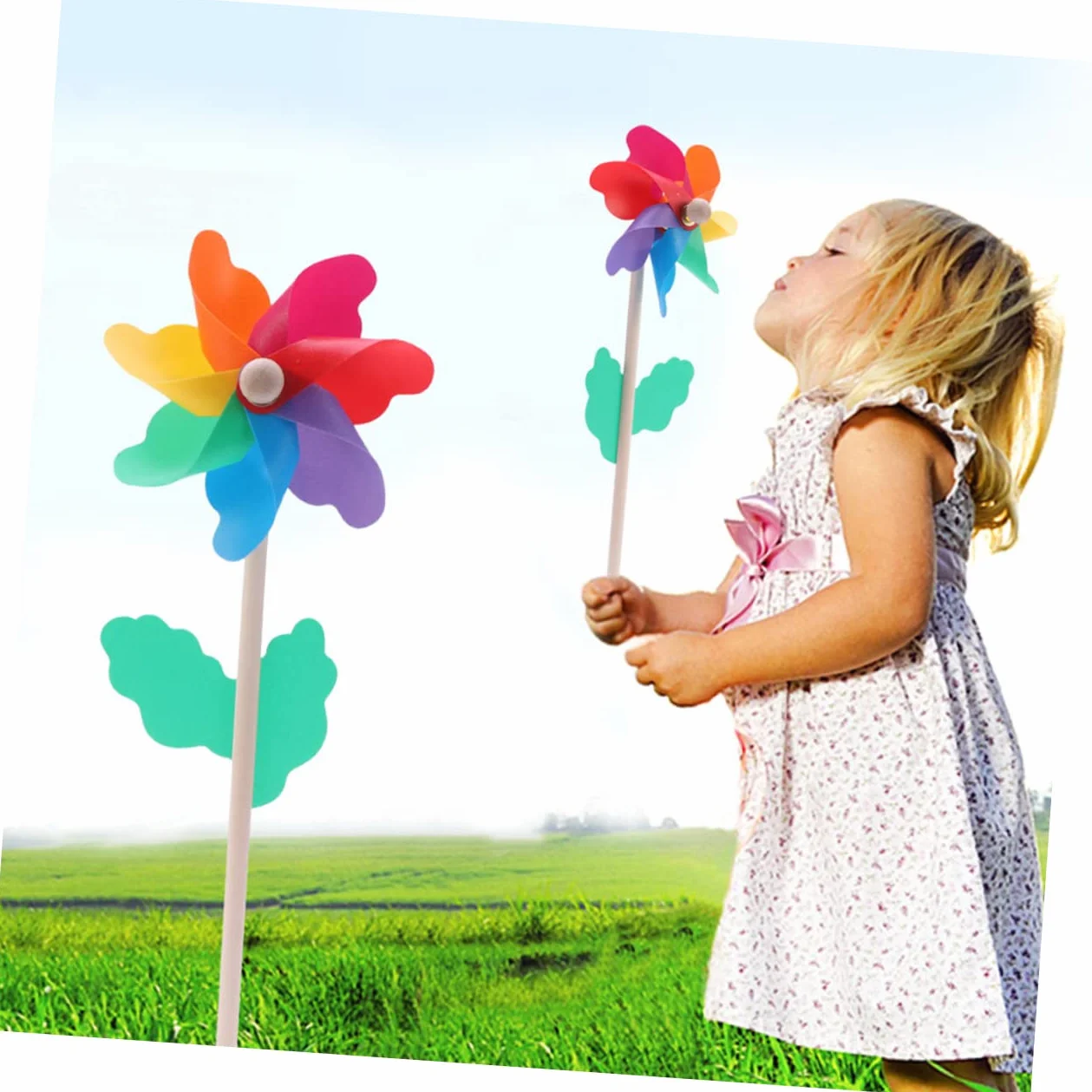 12 Pezzi Girandole Per Bambini Da Giardino Girandole Di Plastica Arcobaleno Mulini A Decorazioni Per Bambini