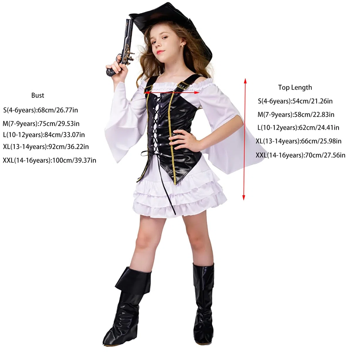 Costume da Pirata Cool per Ragazze di Lusso