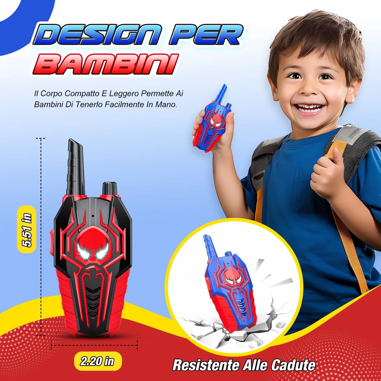 Giocattoli a partire da 3 4 5 6 7 8 9 10 anni Ragazzo, Walkie Talkie Bambini Regalo Ragazzo 3-10 Anni Giocattoli per All'aperto Woki Toki Giocattolo da Giardino Bambini Regalo di Compleanno