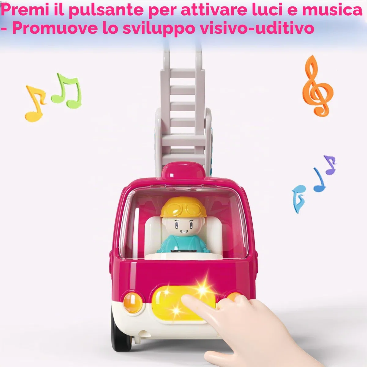Yerloa Camion Pompieri Giocattolo Giochi Bambini 1 2 3 4 Anni Ragazzi e Ragazze Con Suoni e Luci, Camion Macchinine Per Bambini Giocattolo