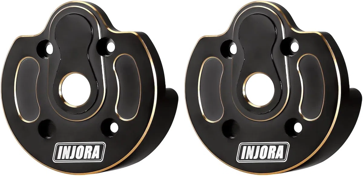 INJORA RC Ottone Copertura Portale 2pz Portale Rivestimento Nero Tappo Snodo Sterzo Upgrade Part per RC Crawler Axial SCX10 III AXI03007 AXI03004 Parte di Aggiornamento