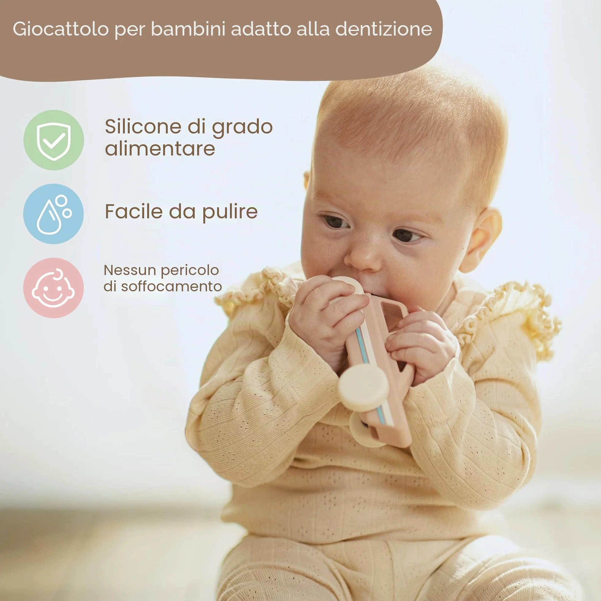 Moonkie Roll & Go Macchinine per Bambini, Set da 3, Regalo Bambino 1 2 3 Anno, Giochi Bambini in Silicone 6 Mesi+, Senza BPA, Massaggia Gengive Neonati, per Maschi e Femmine, Giochi Montessori