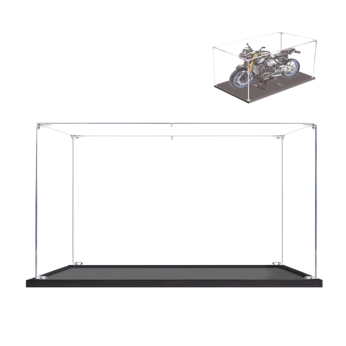 Teca Vetrina per Lego 42159/42202, Acrilico Trasparente Vetrina Collezione Espositiva per [Yamaha-MT10 SP/Ducati-Panigale V4S] - 50x20x35cm | 2mm