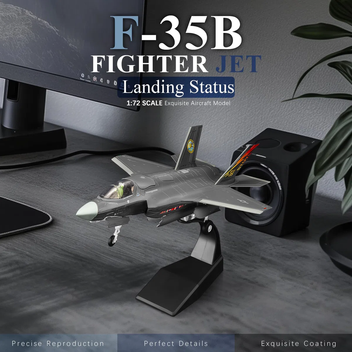 1/72 F-35B Lightning II (Stato di Base) Modello Aereo Militare in Lega per la Raccolta e l'Esposizione