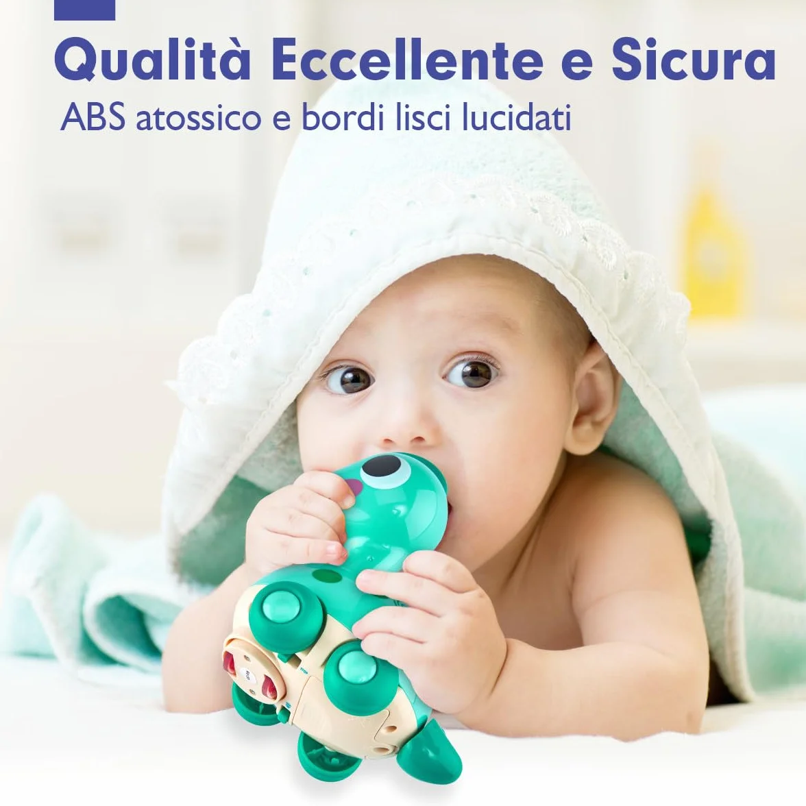 CubicFun Giochi Bambini 1 Anno Dinosauro Interattivo - Giocattolo Gattonare con Musica e Luci, Dino Sonoro per Neonato 12 18 Mesi, Regalo Bambino 1 2 Anni Compleanno
