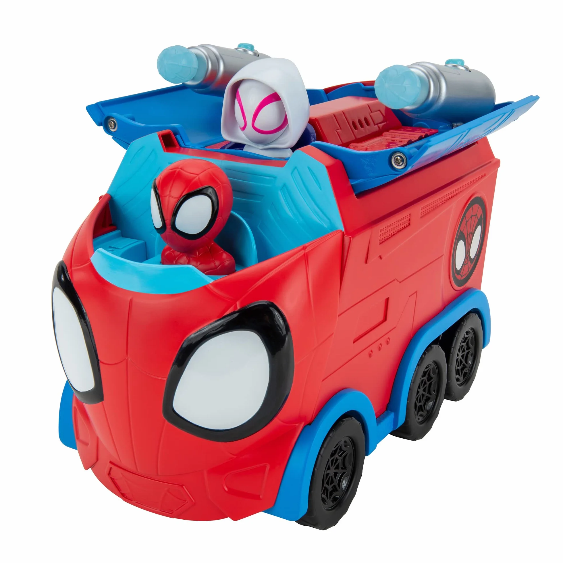 SPIDEY AND FRIENDS- Web Spinning Hauler-Veicolo trasformabile 3 in 1 da 20 cm-Giocattoli con i Tuoi amichevoli Spideys di quartiere, SNF0081