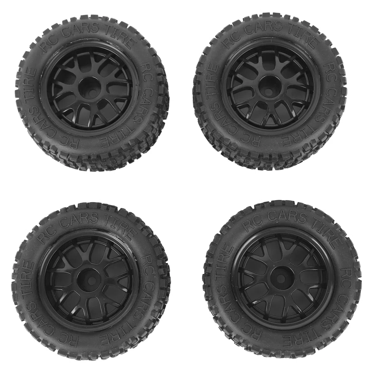 Ruota per Camion RC, 4 Pezzi Ammortizzazione Forte Pneumatici RC Ecologici Struttura Irregolare Presa Eccellente per 1:14 1:16 1:18