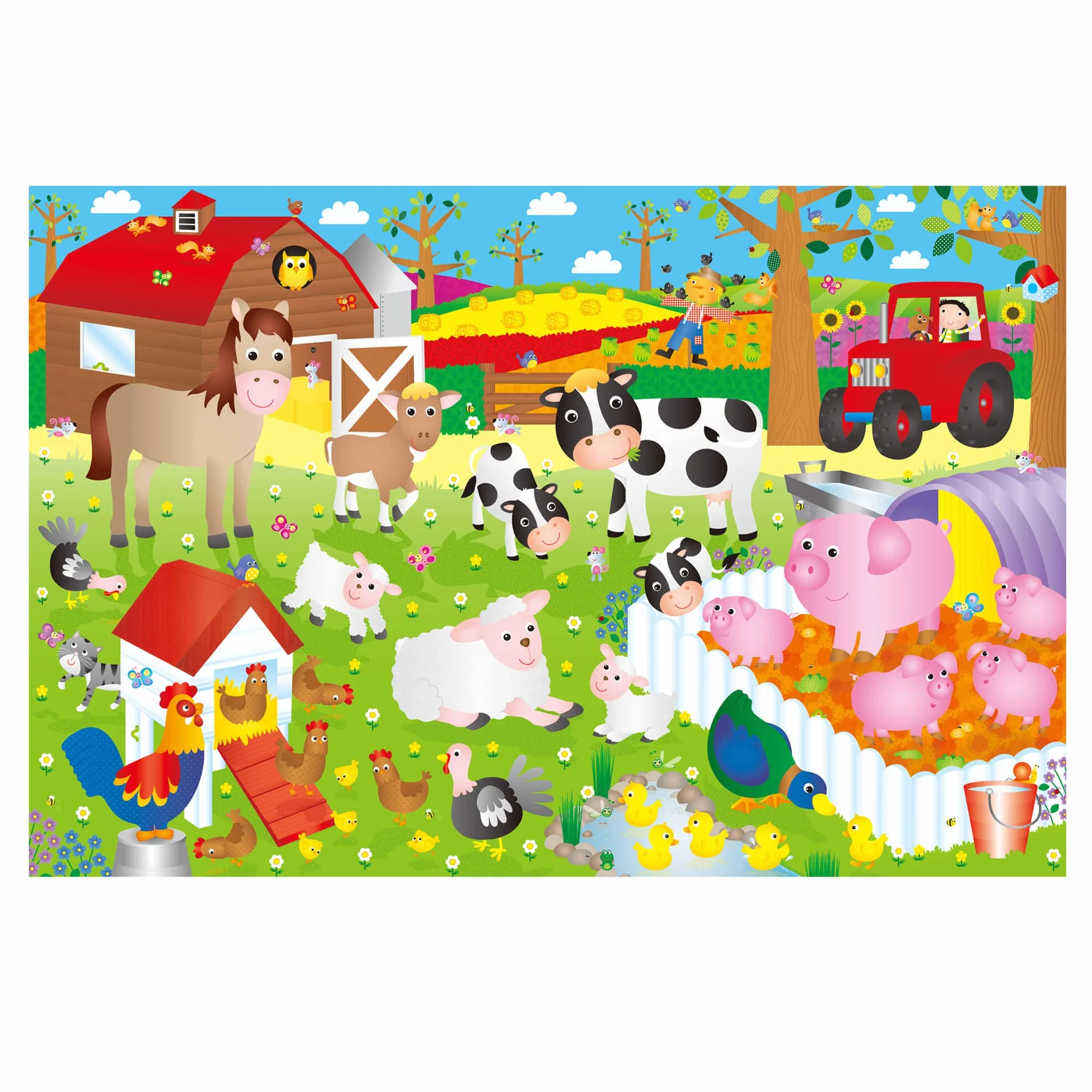 Galt Toys, Giant Floor Puzzle - Farm, Floor Puzzles for Kids, Ages 3 Years Plus