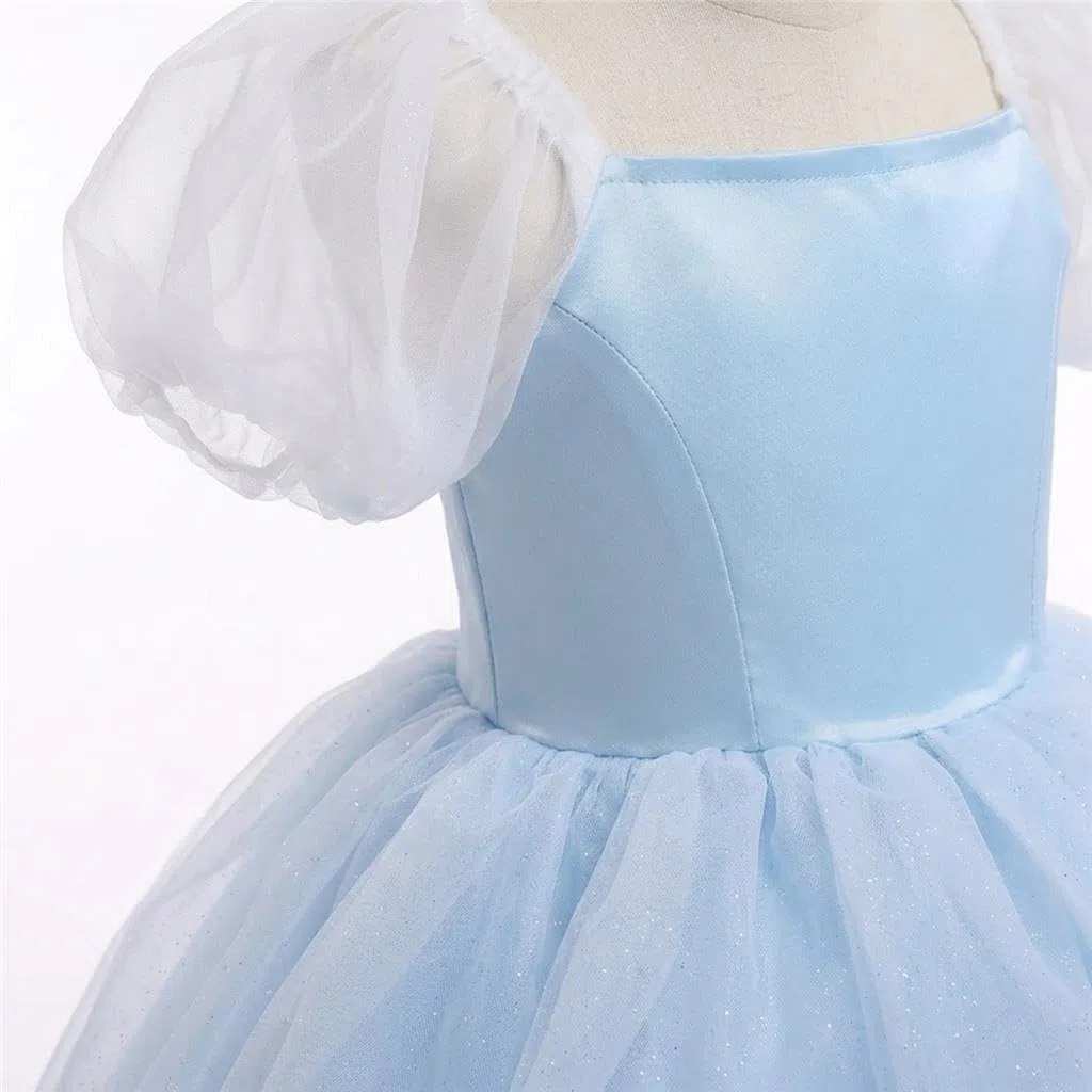 Lito Angels Vestito Costume da Principessa Cenerentola con Guanto per Bambina Ragazza Taglia 2-7 Anni, Blu