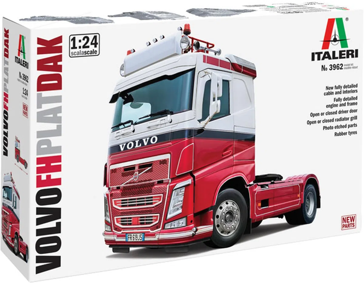 ITALERI 3962 Volvo FH Plat Dak Making, modello del piede, kit 1:24, camion, colore modellato
