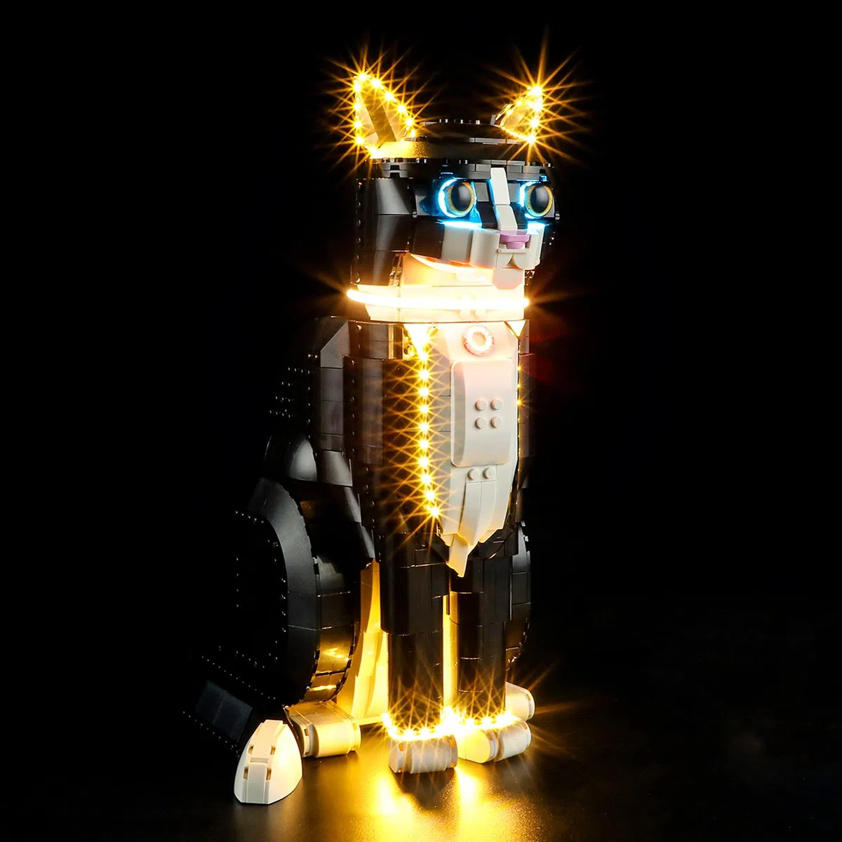 GEAMENT Set di Luci LED Compatibile Con LEGO Gatto Tuxedo - Kit Di Illuminazione per Ideas 21349 Tuxedo Cat (Modello di mattoncini non incluso)