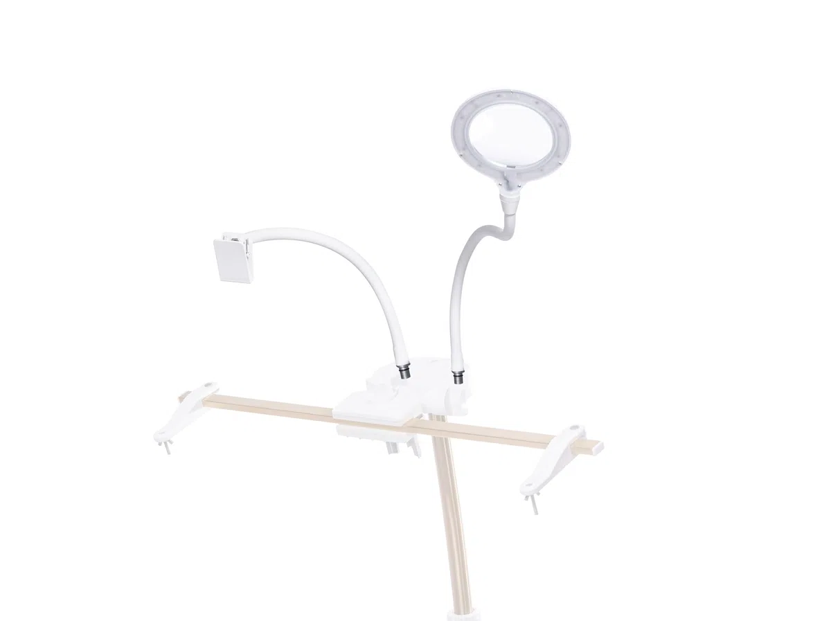 Daylight StitchSmart 2 Magnifier & Chartholder - Supporto regolabile per telaio da ricamo con lampada a LED con lente d'ingrandimento, rotazione a 360°, illuminazione CRI 95+, bracci flessibili