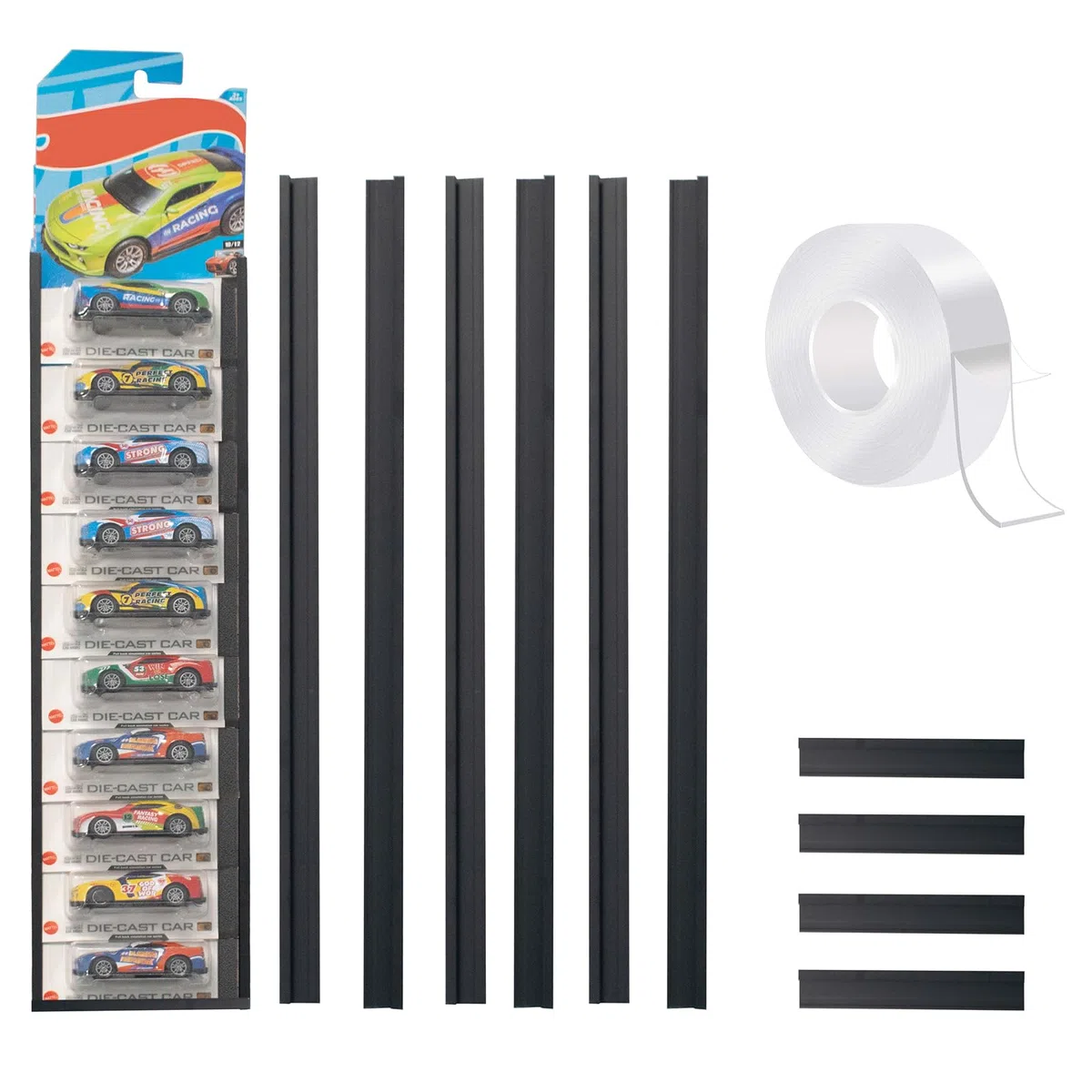 4 Sets Supporto da Parete per Vetrina per Auto Vetrina da collezione Mensola da appendere Vetrina sospesa per Packaged Cars 41x2cm