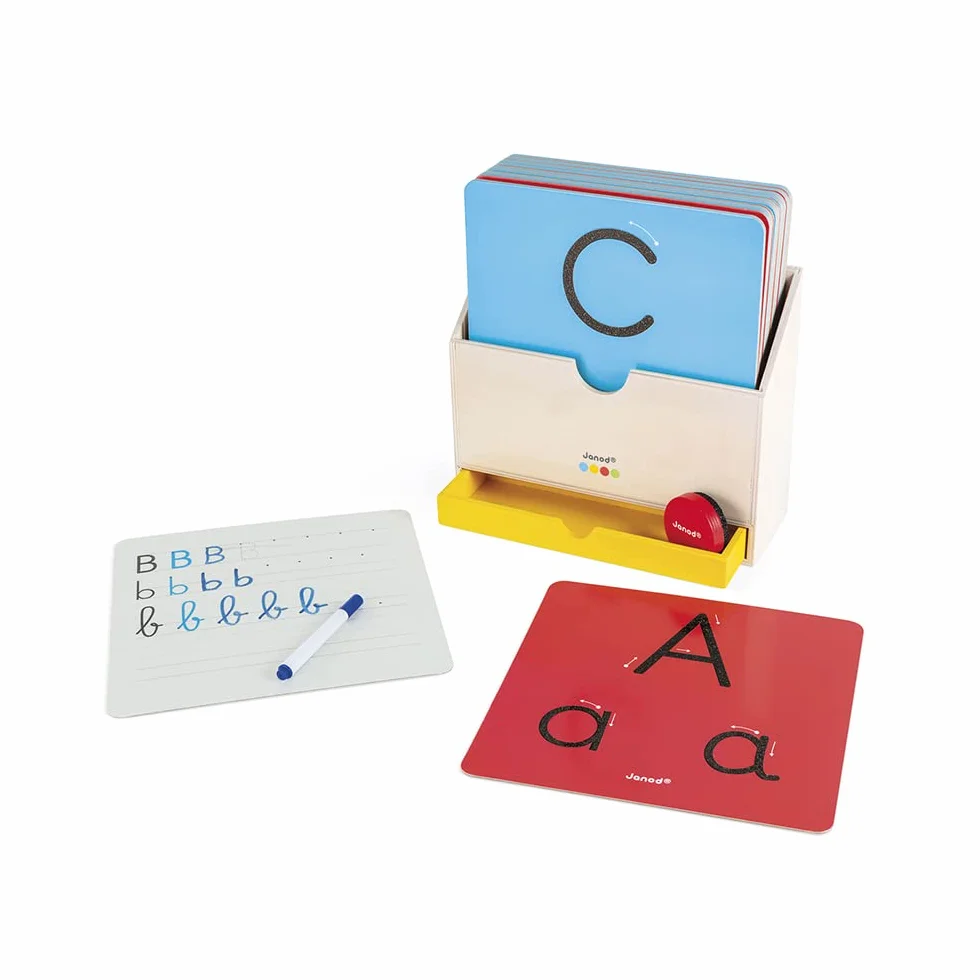Janod - Essentiel - Imparare a Scrivere - Gioco Educativo in Legno per La Prima Infanzia - Apprendimento delle Lettere e della Lettura - Pittura Ad Acqua - da 3 Anni, J05074